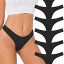 Sunm Boutique Cotton Thongs for Women, No Show Underwear for Women Pack, Sexy Low Rise Ladies Panties L