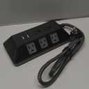 GE UltraPro Adapt 8-Outlet Surge Protector with USB Ports, 2 USB-A Ports, 2.4A, 3ft Braided Cord Power Strip Surge Protector, 1780 Joules, Black, 73776