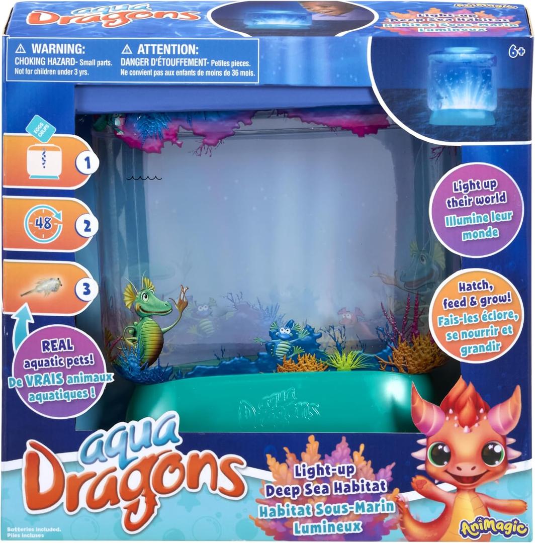 Animagic Aqua Dragons Light-Up Deep Sea Habitat | Build an Aquatic Ecosystem, Watch Prehistoric Pets Hatch & Grow Science Kit | Ages 6+ 