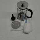 French Press Coffee Maker 304 Stainless Steel Coffee Press,with 4 Filters System, Heat Resistant Thickness Borosilicate French Press Glass, BPA-Free Brewed Tea Pot Coffee Plunger(Copper 12oz) (21 oz, Silvery)
