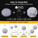 Waneway 15.7 inches Feather Lamp Shade for Ceiling Pendant Light, Lampshade for Table Lamp and Floor Lamp for Living Room, Bedroom, Wedding or Party Decoration, Grey