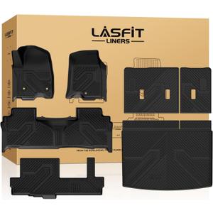 LASFIT Floor Mats 2021-2026 & Only 8 Seats (Not for 7/9 Seats) for Chevrolet Chevy Suburban/GMC Yukon XL (Only Yukon XL, Not Fit Yukon)/Cadillac Escalade ESV (Only Escalade ESV, Not Fit Escalade)