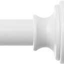HEI! DEAR White Curtain Rods for Windows 48 to 84 Inch(4-7ft),1 Inch Adjustable Curtain Rod,Heavy Duty Curtain Rods,Noble Metal End Cap Window Curtain Rod,Telescoping Single Drapery Rods 36-88",White (Pure White)
