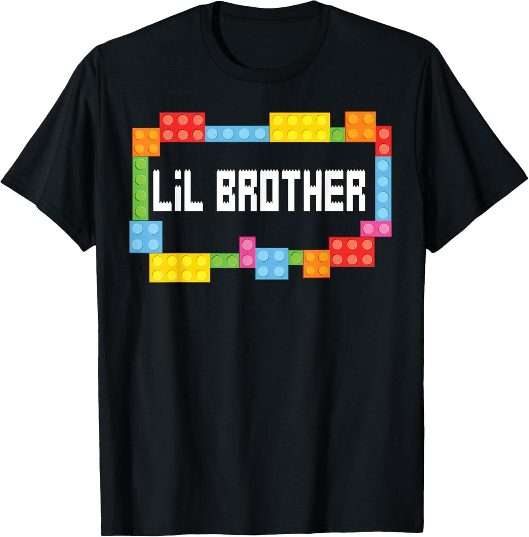 Master builder Lil Brother Bricks Blocks Building Family Set T-Shirt, Men 8