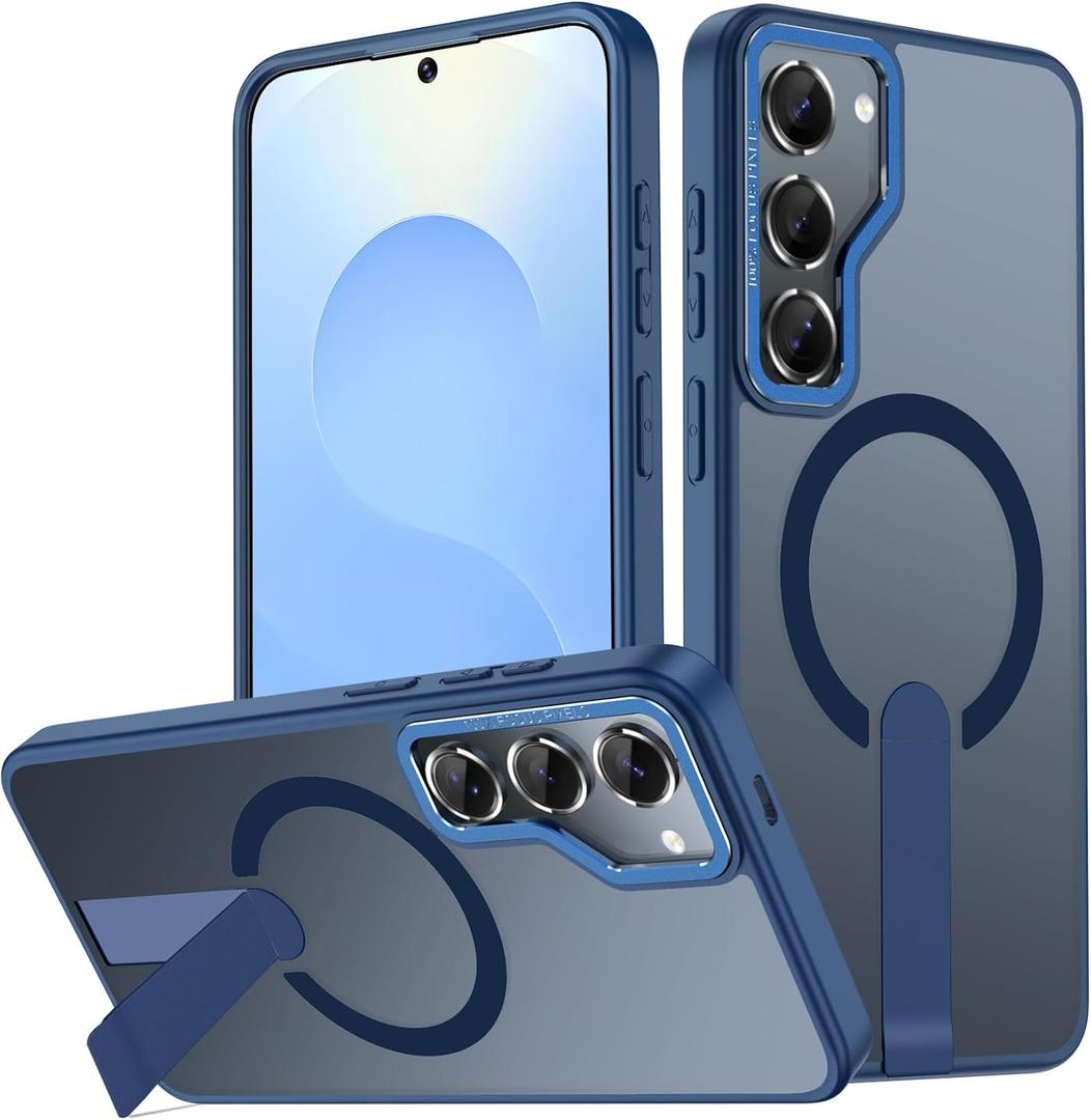 EMMPITU for Samsung Galaxy S22+ Plus Case, [Compatible with MagSafe] S22 Plus Magnetic Case Built-in Invisible Stand [Military-Grade Protection] Shockproof Phone Case for Galaxy S22Plus (Blue)