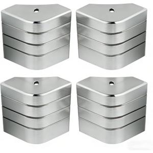 4Pcs Aluminum Casting Pontoon Corner Cap Deck Corner,Suitable for 90 Rounded Corner,Height 3-1/8" to 3-3/16" Top 3-1/8" to 3-3/16"