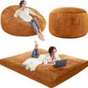 Bean Bag Chairs for Adults - Bean Bag Chair Convertible Bean Bag Bed - Beanbag Chair with Micro Fiber Cover - Queen Brown