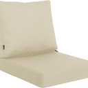 Favoyard Deep Seat Patio Cushions 22 x 22 inch Rainproof & Fadeness Furniture Cushion Set for Outdoor Chair Couch with Polyester-linen Fabric & Removable Cover, Hidden Zipper and Adjustment Staps (Beige)