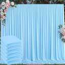 30 ft x 10 ft Wrinkle Free Baby Blue Backdrop Curtains for Parties, 6 Panels 5 ft x 10 ft Polyester Light Blue Photo Backdrop Drapes for Birthday Wedding Party Baby Shower Photography