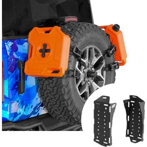 Hooke Road 2PCS Universal Fit Gas Can Spare Tire Mount Brackets, Quick Release Camping Tool Storage Racks for Rotopax Fuel Can, Water Tanks, Offroad Accessory