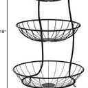 Spectrum Yumi 3 Tier Fruit Basket Server Kitchen Organizer for Fruit Produce Bread Snack & More, Heavy Duty Steel Three Wire Basket Fruit Stand for Kitchen Counter & Dining Table Storage Decor, Black