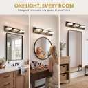 Bathroom Vanity Light, 3-Light 24 Inch Matte Black 5CCT 2700-6500K LED Bathroom Light Fixtures Over Mirror, Vanity Lighting Modern Bath Wall Sconce for Mirror Bedroom Living Room