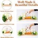 Easter Table Decorations, Wooden Bunny Tabletop Decor with HOP Sign, Rustic Farmhouse Table Centerpiece, Spring Decorations for Home, Easter Bunny Home Decor for Tiered Tray, Mantel, Shelf, Entryway & office