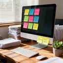 2 x (40 Pads) Sticky Notes 3x3 in,Bright Colors Notepads,Colorful Stickies,Super Sticking Power,Memo Note Pads,Post on Windows Doors,Office,School,Strong Adhesive,Recyclable,Easy to Write on,Hold Well