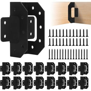 Deck Railing Bracket Connectors for 2x4(Actual 1.5"x3.5"), 2x4 Brackets for Wood Fence Railing, Black 8 Pcs