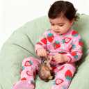 uideazone Baby Girls Footed Pajamas Zip-Front One-Piece Sleeper Non-Slip Footie Cute Pattern Jumpsuit PJs 0-12 Month (Pink Strawberry)