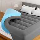 Queen Mattress Topper - 3 Inch Dual Layer, 1 Inch Pillow Top & 2 Inch Cooling Gel Memory Foam for Back Pain