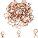 UNICRAFTALE 30pcs 3 Sizes Rose Gold Lobster Claw Clasps 9-12mm Necklace Claw Clasps with Loop Stainless Steel Jewelry Clasps Fastener Hook Clasp for Jewelery Making 4-6mm Hole