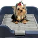 [PS KOREA] Indoor Dog Potty Tray  with Protection Wall Every Side for No Leak, Spill, Accident - Keep Paws Dry and Floors Clean! (Blue)