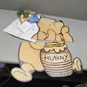 Classic Winnie Bear Baby Shower Birthday Decorations Cutout Large, Neutral Pooh Bear Coroplast Cutout Prop with Stand Balloons Bee Stickers for Winnie Gender Reveal First Birthday Photo Props, 23.6 x 27.5Inch
