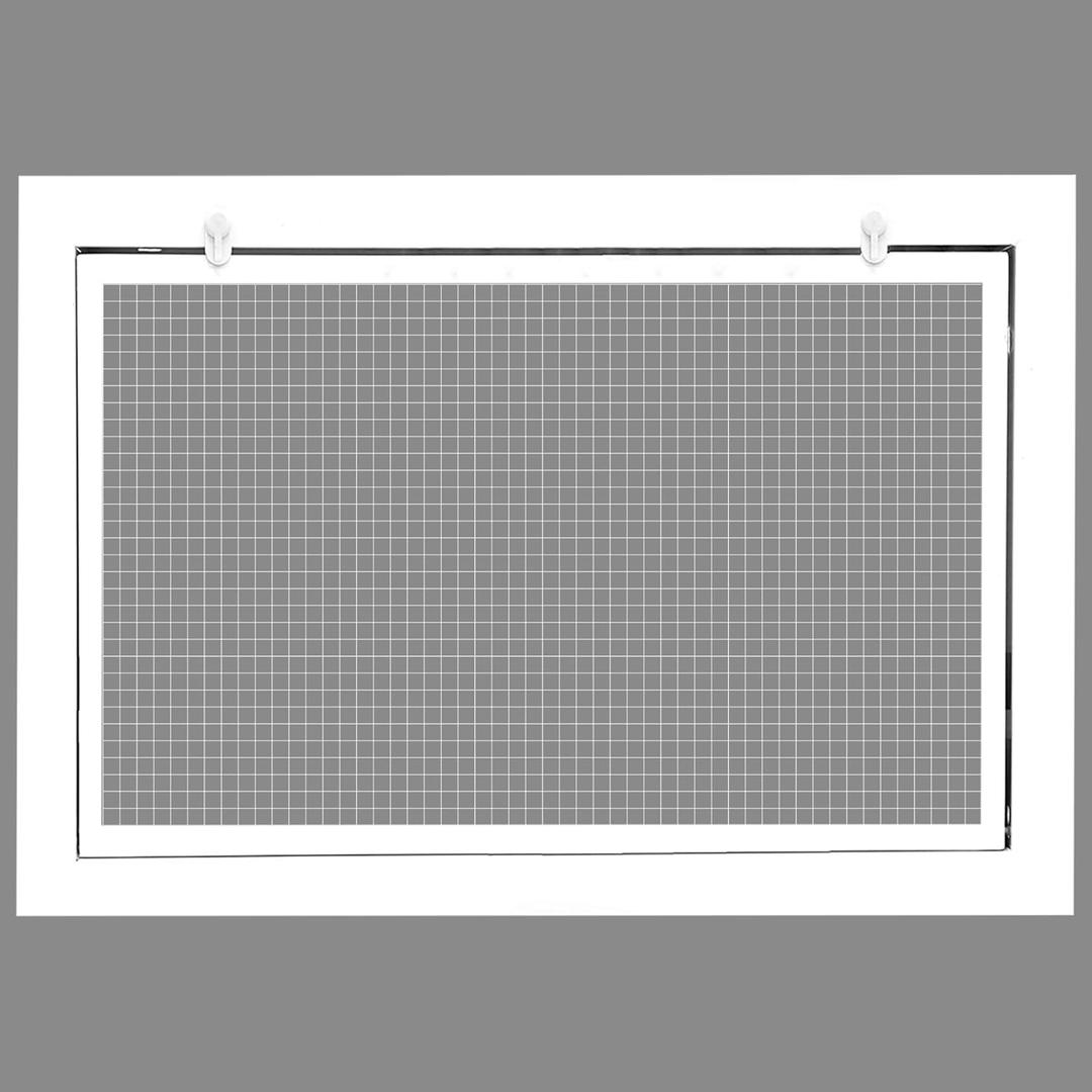 HVAC Premium 26" x 16" Cube Core Eggcrate Return Air Filter Grille for 1" Filter - Aluminum - White [Outer Dimensions: 28.5" x 18.5]