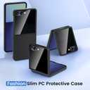 Ruky for Z Flip 7 Case with Privacy Screen Protector, Full Body Cover Anti-Scratches Shockproof Hard PC Ultra-Thin, Support Wireless Charging Protective Phone Cover for Samsung Galaxy Z Flip 7, Black