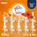 Glade PlugIns Refills Air Freshener, Scented and Essential Oils for Home and Bathroom, Hawaiian Breeze, 6.7 Fl Oz, 10 Count