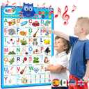 Gufino Alphabet Wall Chart - Bilingual Toys with Interactive Touch Buttons for Independent & Guided Learning - Ideal for Preschool Learning Activities & Spanish Classroom Supplies.