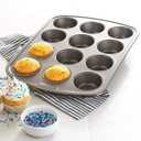GoodCook Everyday Nonstick Steel Muffin Pan, 12 cup, Gray