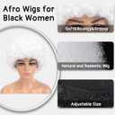 Short Kinky Curly Afro Wig with Bangs Glueless for Black Women Men 70s Disco Bouncy Fluffy Puff Synthetic Heat Resistant Natural Looking Hair for Party Cosplay Daily Use