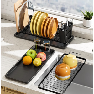 MISSLO Small Dish Drying Rack for Kitchen (Black)
