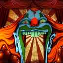 Funnytree 10x8ft Horror Circus Theme Halloween Backdrop for Photography Giant Evil Clown Hallomas Birthday Party Background Scary Grove Vampire Baby Cake Table Decor Banner Photobooth Studio Props