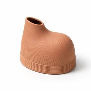 Porcelain Vase 8 x 6 x 7 Inch Beige