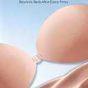 Rosefly Strapless Bras for Women, Sticky Push up, Backless Bra, Invisible Seamless No Show Reusable Stick on for Dress (Beige) C