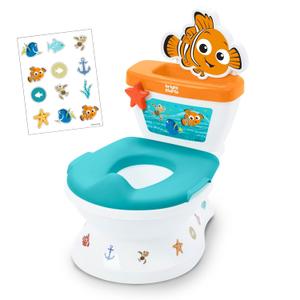 Bright Starts Disney Junior Finding Nemo My Size Potty Training Toilet, Toddler Potty Chair with Flushing & Cheering Sounds, Removable Seat with Splash Guard & Handles, Ages 18+ Months, Up to 50 lbs