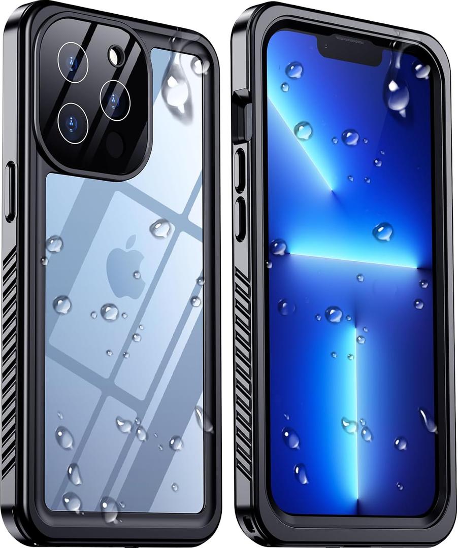 Compatible with iPhone 13 Pro Max Case Waterproof Built-in Screen & Camera Protector IP68 Underwater Full Body Military Dropproof Shockproof Phone Case 6.1"