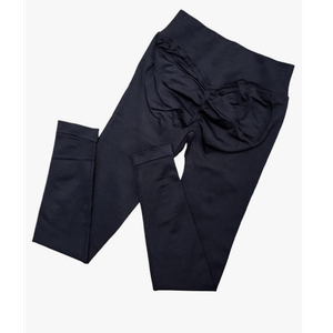 JOYSPELS Maternity Bootcut Pants with Pockets Over The Belly Pregnancy Yoga Pants for Work Flare Maternity Leggings Black, Medium 