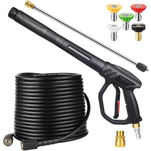 YAMATIC Pressure Washer Gun and Hose 50FT with Easy Pull Trigger - Ergonomics Handle - High Power Washer Hose and Wand Replacement for Honda, Excell, Simpson, Craftsman, Troy Bilt, Ryobi, Greenworks