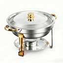 Jioelle Chafing Dishes for Buffet,1 Pack 5QT Round Stainless Steel Chafing Dish Buffet Servers Set,Chafers and Buffets Food Warmer for Parties,Weddings,Catering and Christmas Gatherings.