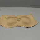 Strapless Bras for Women Wirefree Non-Slip Bandeau Bra, Seamless Padded Tube Top Invisible Bralette with Secure (Beige, M)
