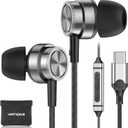 USB C Headphone for Samsung S25 S24 S23 Ultra FE S22 A16 A56 A55, USB C Wired Earbuds Magnetic in-Ear Type C Earphone with Microphone Volume Control Stereo Noise Canceling for iPhone 1716 5 Pro Max