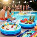 VioraWhite 6 Pack Inflatable Kiddie Pool for Toddlers 34"x10" Blue Blow up Kids Swimming Pool Small 3 Rings Round Baby Pools for Indoor Outdoor Water Game Play Center
