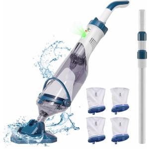 Rechargeable Handheld Cordless Pool Vacuum for Above Ground Pool and Inground Pool(2025 Upgraded),60-Minute Runtime,Powerful Suction up to 18.5 gallons/min, Efficient Leaf and Debris Removal (Blue)