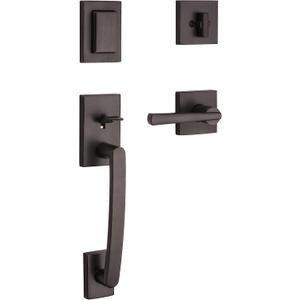 Baldwin Spyglass , Front Entry Handleset with Interior Lever, Featuring SmartKey Deadbolt Re-Key Technology and Microban Protection, in Venetian Bronze