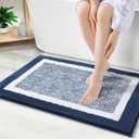 OLANLY Bathroom Rugs 36x24, Extra Soft and Absorbent Microfiber Bath Mat, Non-Slip, Machine Washable, Quick Dry Shaggy Bath Carpet, Suitable for Bathroom Floor, Tub, Shower (Large, Navy)