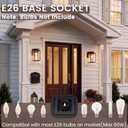 11" Outdoor Wall Light Fixture E26 Modern Porch Light, Black, 11" E26 Base