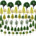 Jiebor 55pcs Miniature Model Trees Artificial Fake Trees Diorama Materials Supplies for Train Landscape Scenery Building Fairy Garden Accessories Kit Architecture DIY Crafts