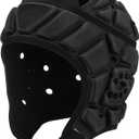 Flag Football Helmet Youth Soft Shell Helmet 7v7 Rugby Headgear Scrum Cap Youth Kids Adults (Medium, Black)