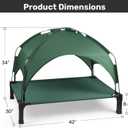 Heeyoo Elevated Dog Bed with Removable Canopy, Portable Dog Cot with Sun Protection Shade Tent, Raised Pet Cooling Cot Bed for Dogs, 42in