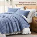WDCOZY Blue California Cal King Size Quilt Bedding Sets with Pillow Shams, Oversized Lightweight Soft Bedspread Coverlet, Quilted Blanket Thin Comforter Bed Cover, 3 Pieces, 118x106 inches